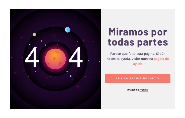 Ejemplo de página 404 Plantillas de creación de sitios web