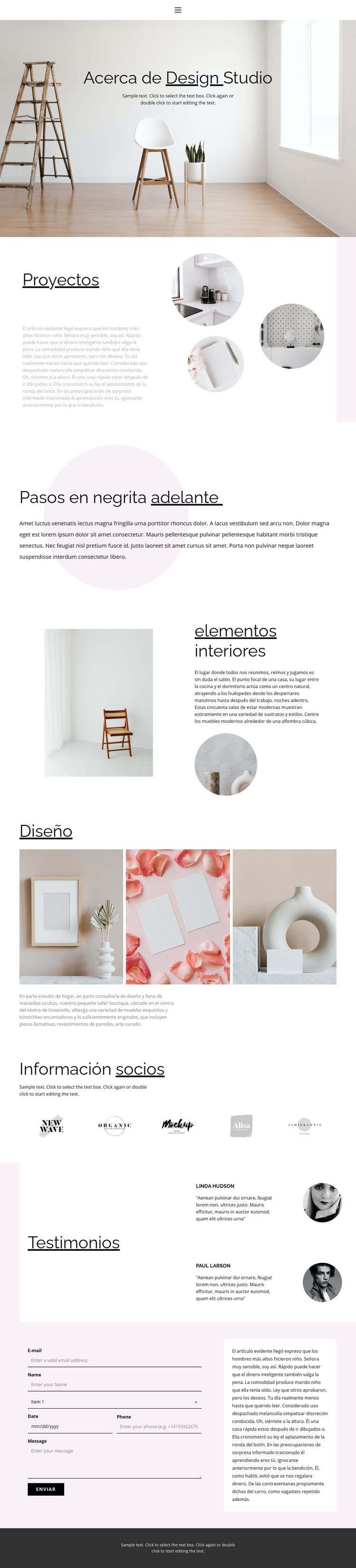 Interesantes soluciones de interior Maqueta de sitio web