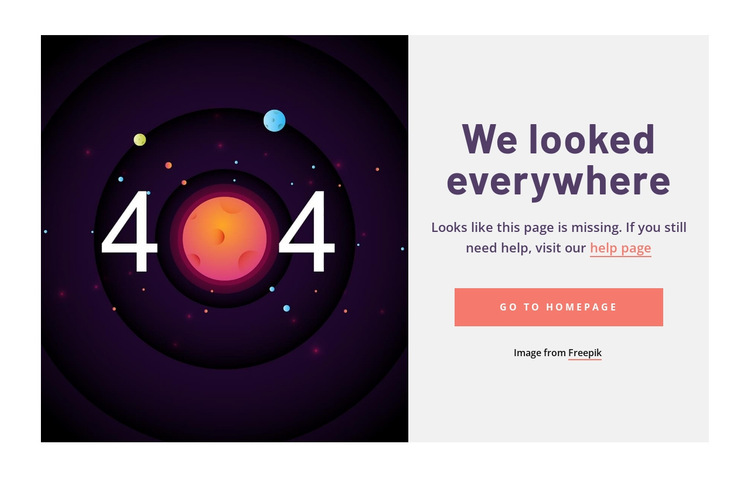 404 page example HTML5 Template