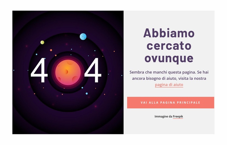 Esempio di pagina 404 Modello HTML5