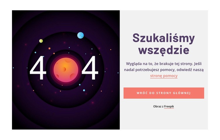 Przykład strony 404 Wstęp