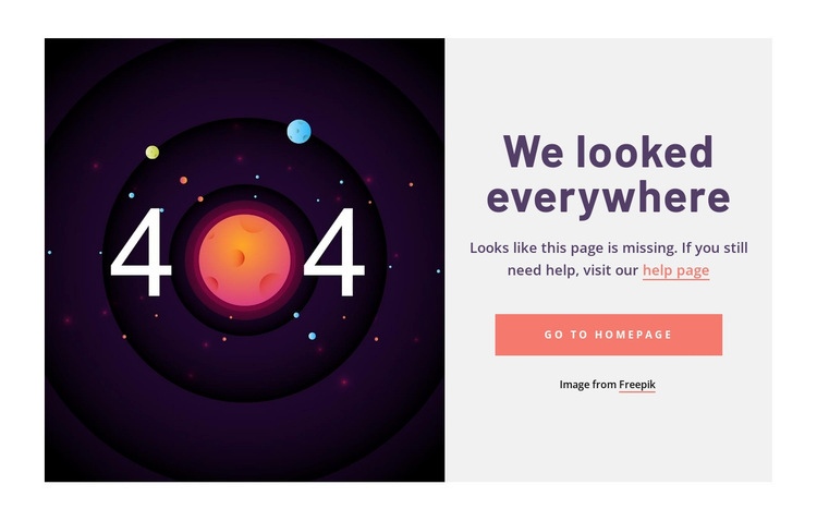 404 sidor exempel Html webbplatsbyggare