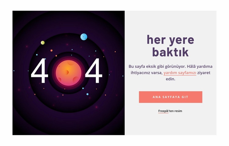 404 sayfalık örnek Açılış sayfası