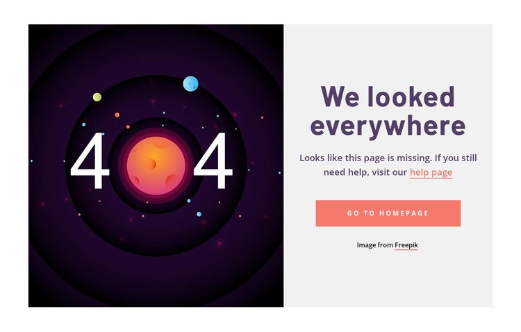 404 page example Web Page Designer