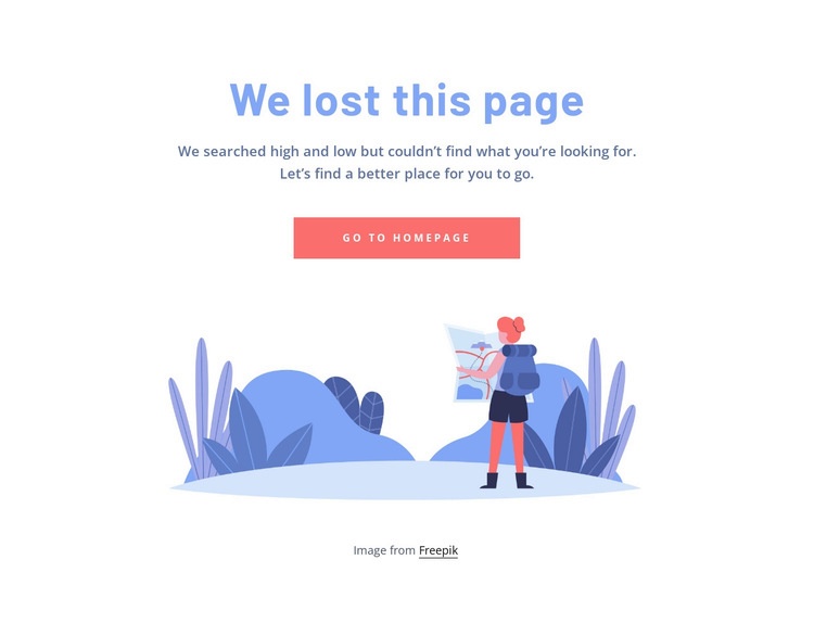 Stránka 404 s obrázkem Html Website Builder