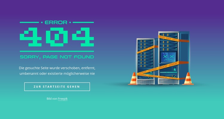 404 nicht gefundener Block HTML Website Builder