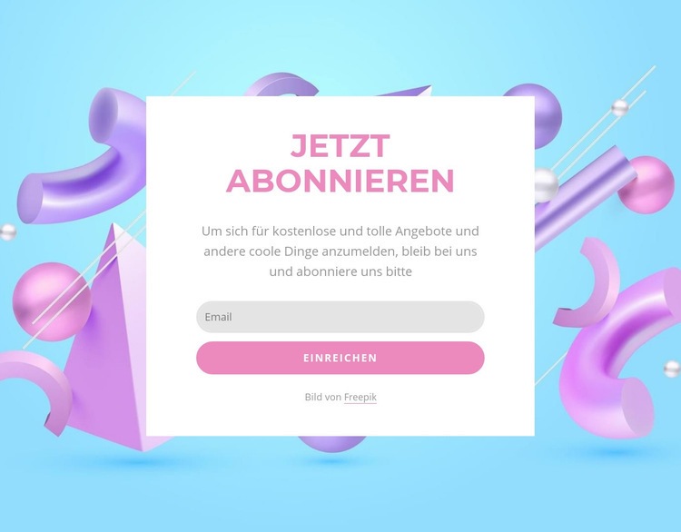 Jetzt Formular abonnieren HTML5-Vorlage