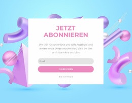 Jetzt Formular Abonnieren – PSD-Website-Mockup