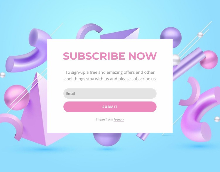Subscribe now form Homepage Design