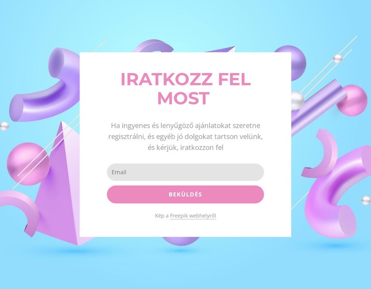 Feliratkozás most űrlap Weboldal sablon