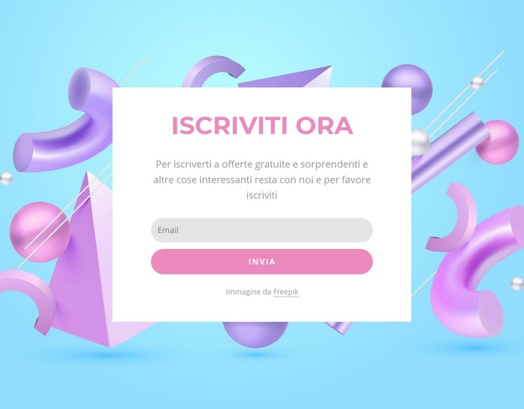 Iscriviti ora modulo Modelli di Website Builder