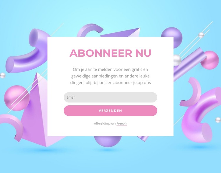 Abonneer nu formulier CSS-sjabloon