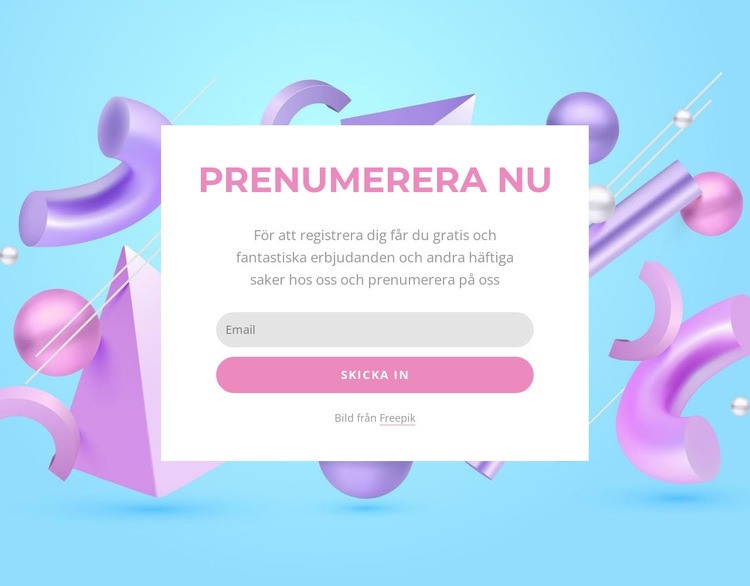 Prenumerera nu CSS -mall