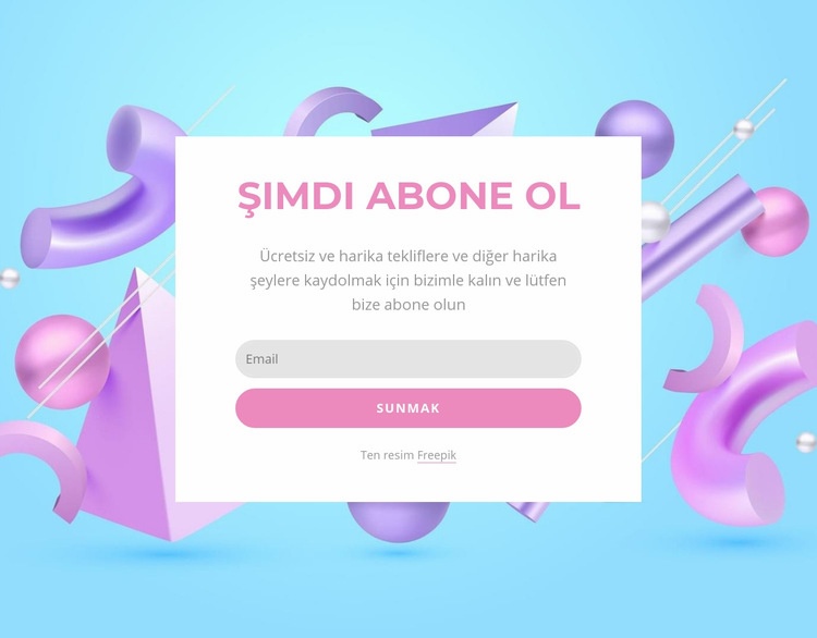 Şimdi formu abone ol Html Web Sitesi Oluşturucu