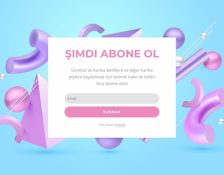 Şimdi formu abone ol HTML5 Şablonu