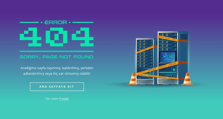 404 bulunamadı blok Web Sitesi Mockup'ı