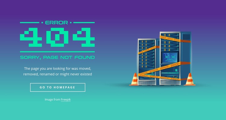 404 not found block Web Page Design