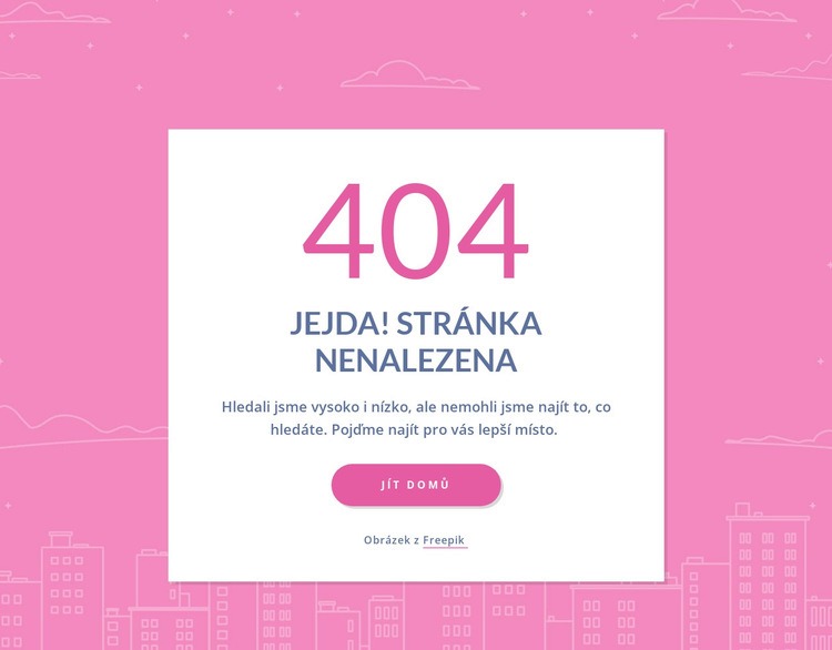 Zpráva o 404 stránkách ve skupině Šablona HTML