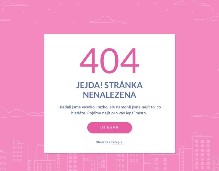 Zpráva o 404 stránkách ve skupině Šablona webové stránky