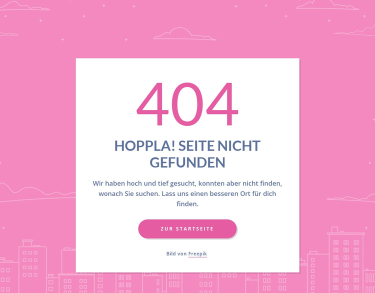 404-Seitennachricht in Gruppe HTML-Vorlage