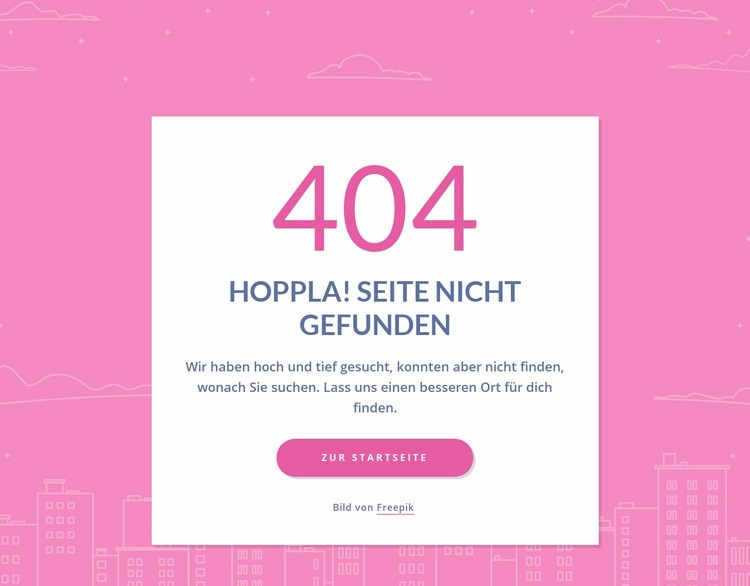 404-Seitennachricht in Gruppe HTML Website Builder