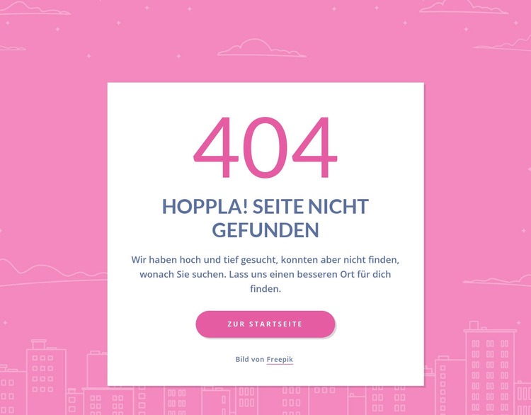404-Seitennachricht in Gruppe Vorlage
