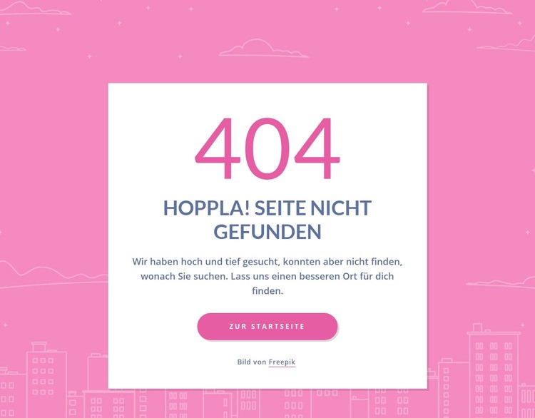 404-Seitennachricht in Gruppe Website Builder-Vorlagen