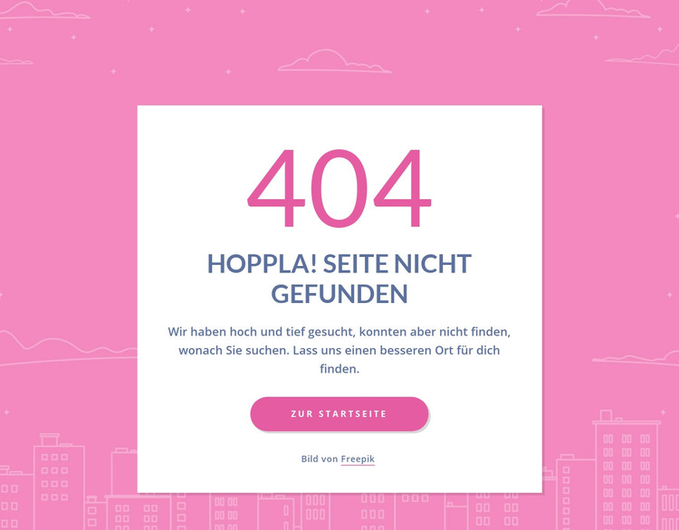 404-Seitennachricht in Gruppe Website-Vorlage