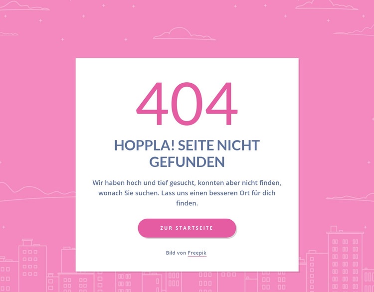 404-Seitennachricht in Gruppe Landing Page