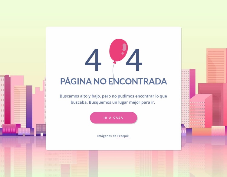 Plantilla de página 404 Creador de sitios web HTML