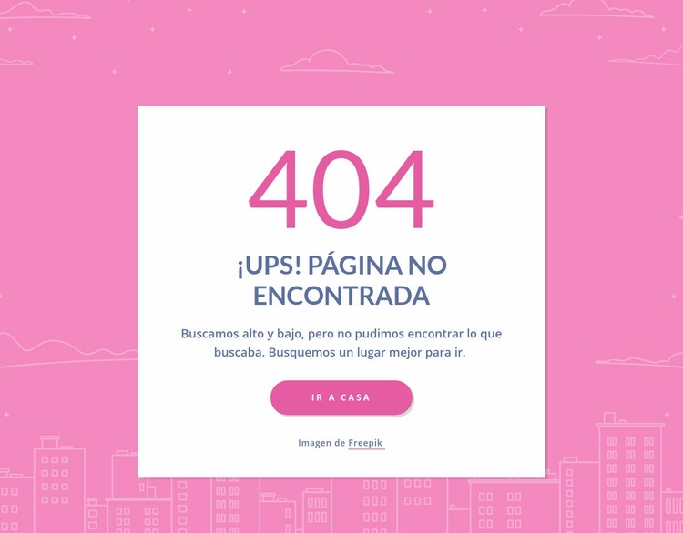 Mensaje de 404 páginas en grupo Maqueta de sitio web