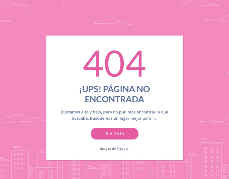 Mensaje de 404 páginas en grupo Plantilla de sitio web