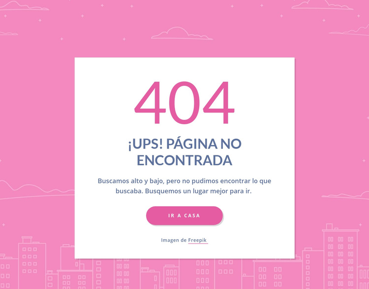 Mensaje de 404 páginas en grupo Tema de WordPress