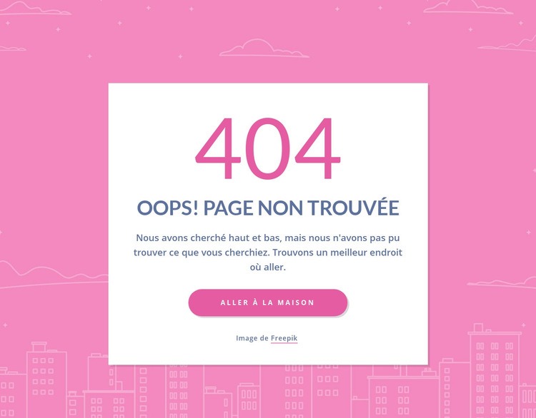 Message de 404 pages dans le groupe Conception de site Web