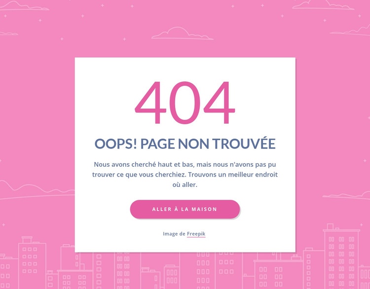 Message de 404 pages dans le groupe Créateur de site Web HTML