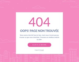 Message De 404 Pages Dans Le Groupe Site Web D'Une Seule Page
