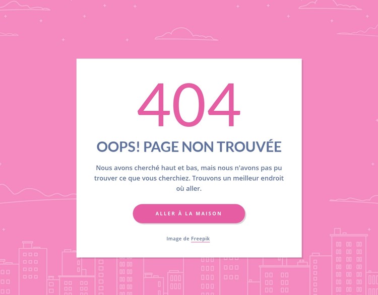 Message de 404 pages dans le groupe Modèle CSS