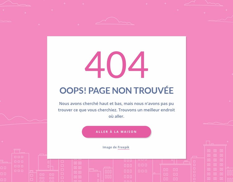 Message de 404 pages dans le groupe Modèle