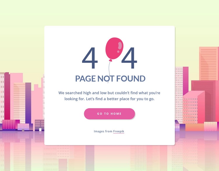 404 page template Homepage Design
