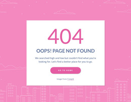 404 Page Message In Group - HTML Code Template
