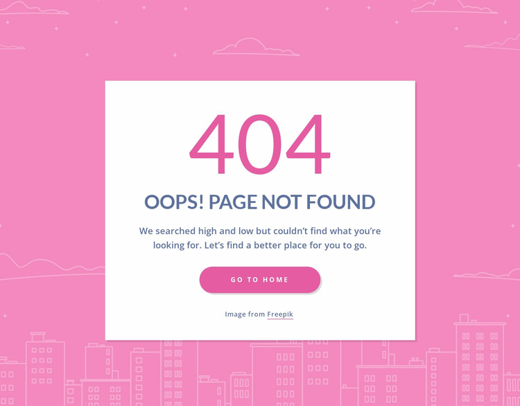404 page message in group Html Website Builder