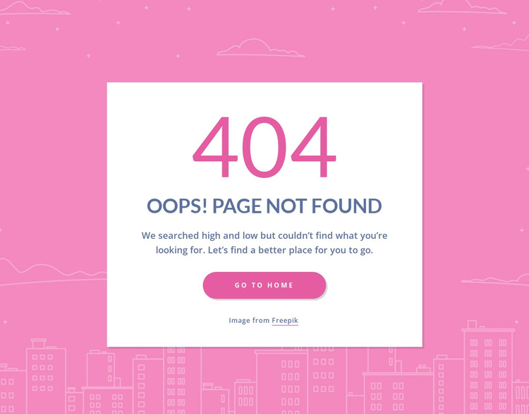 404 page message in group HTML5 Template