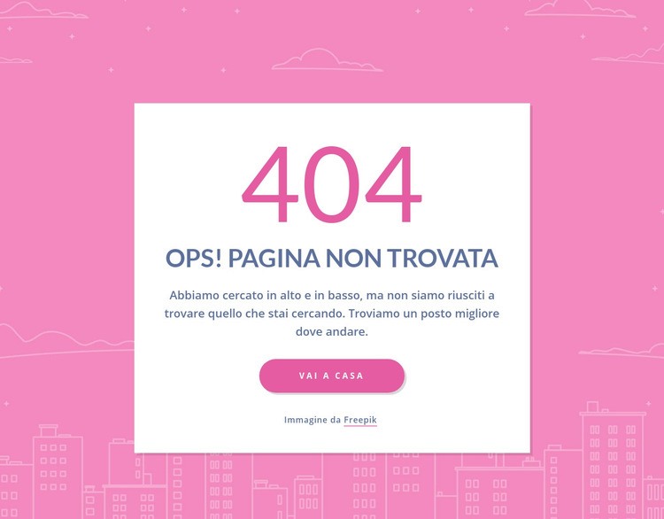 Messaggio di pagina 404 nel gruppo Costruttore di siti web HTML