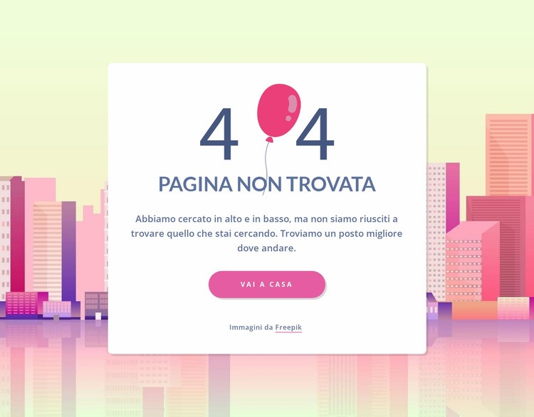 Modello di pagina 404 Progettazione di siti web