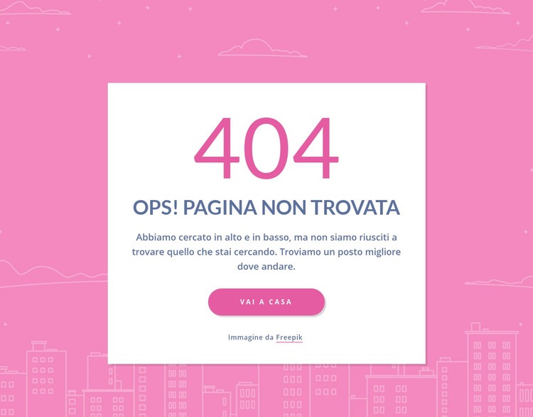 Messaggio di pagina 404 nel gruppo Mockup del sito web