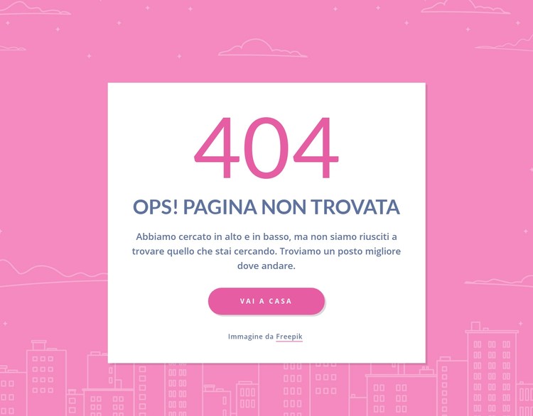 Messaggio di pagina 404 nel gruppo Modello CSS