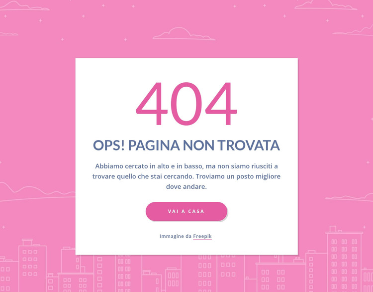 Messaggio di pagina 404 nel gruppo Modello HTML