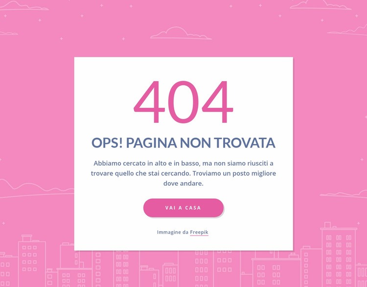 Messaggio di pagina 404 nel gruppo Modello HTML5
