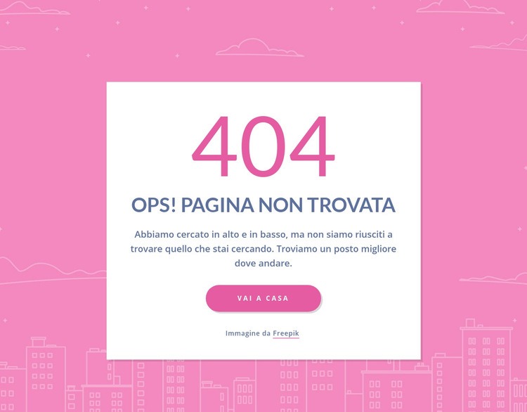 Messaggio di pagina 404 nel gruppo Un modello di pagina