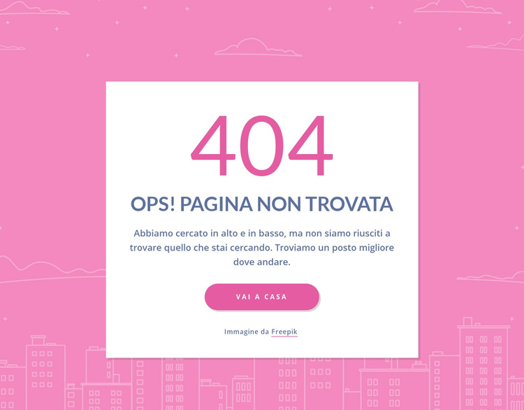 Messaggio di pagina 404 nel gruppo Tema WordPress